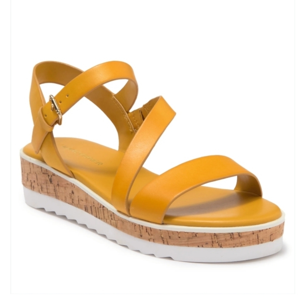 Marc Fisher Yellow Grandie Platform Sandals
